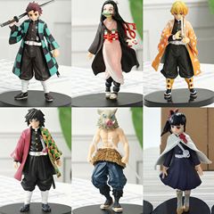 Demon Slayer Figure Animation Peripheral Tanjiro Mizuko My Wife Zenitsu Full Set Ornament Model Gift Toy