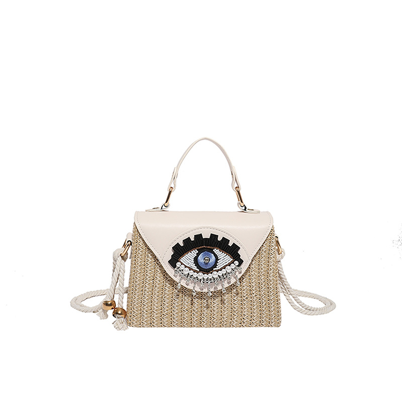Cross-Border New Beach Vacation Straw Woven Bag For Women Trendy Individual Small Square Woven Shoulder Crossbody Box Bag - Thumbnail 6