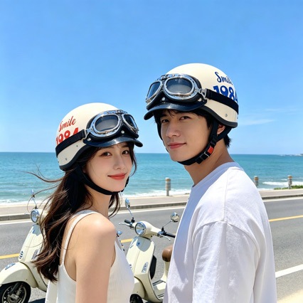 3C certified electric vehicle helmet, personalized for men and women, suitable for all seasons, motorcycle half helmet, retro safety helmet