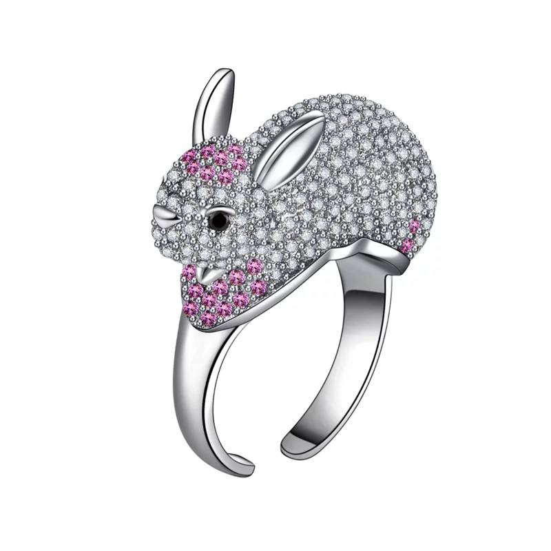 Cute one size rabbit, ring, high-quality style