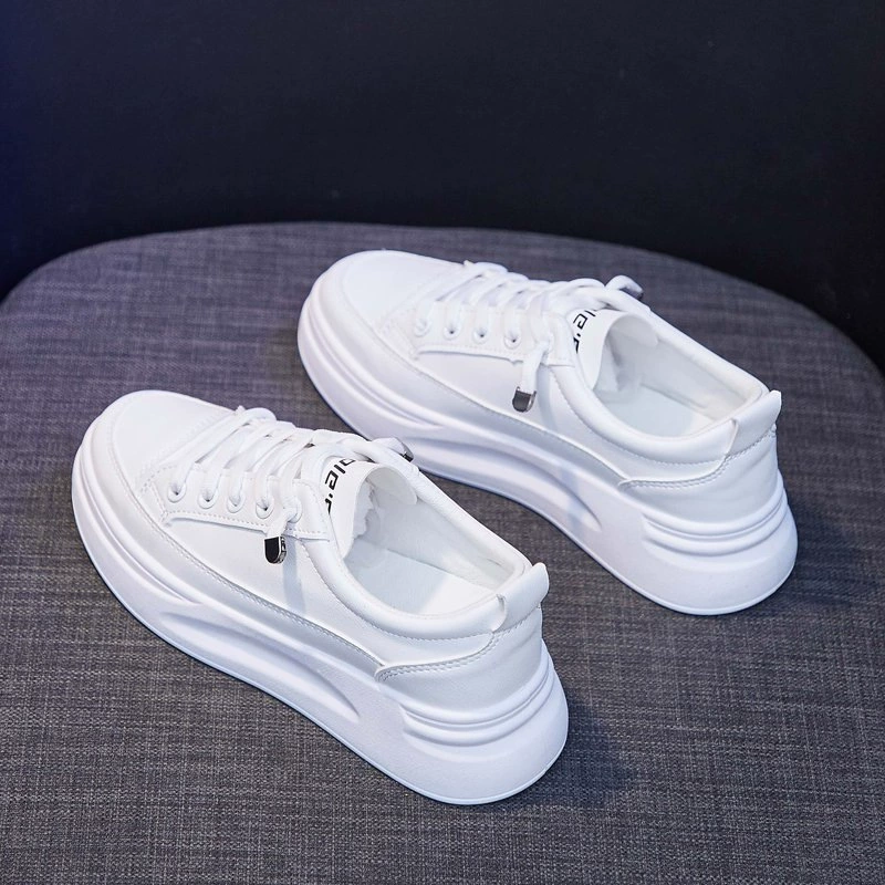 Белые туфли женские 2023, новые весенне-осенние универсальные туфли для досок, обувь на толстой подошве, Спортивная повседневная обувь, модная обувь