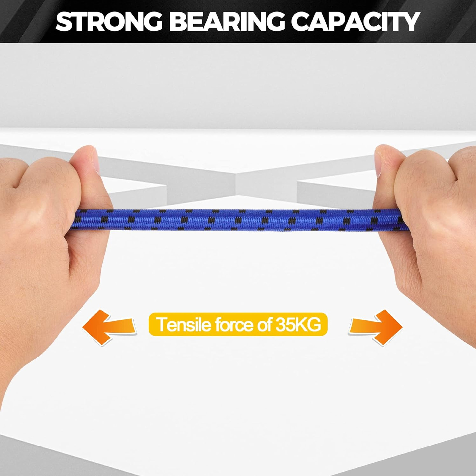 Cross-Border Hot-Selling Customizable Hook Elastic Band 20Pc Bucket-Packed Round Elastic Rope Motorcycle Luggage Binding Strap