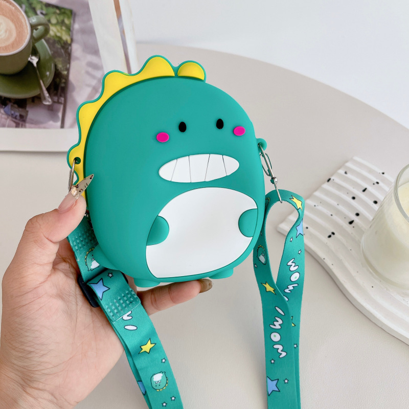 Internet Celebrant Mini Japanese Cute Silicone Dinosaur Small Bag Women's Children's Shoulder Bag Crossbody Bag Mobile Phone Bag Coin Purse