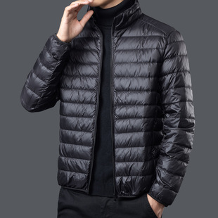 Men's down Cotton Jacket 2025 New Winter Hooded Warm Cotton Coat Versatile Lightweight Spring and Autumn Stand Collar Stylish Jacket