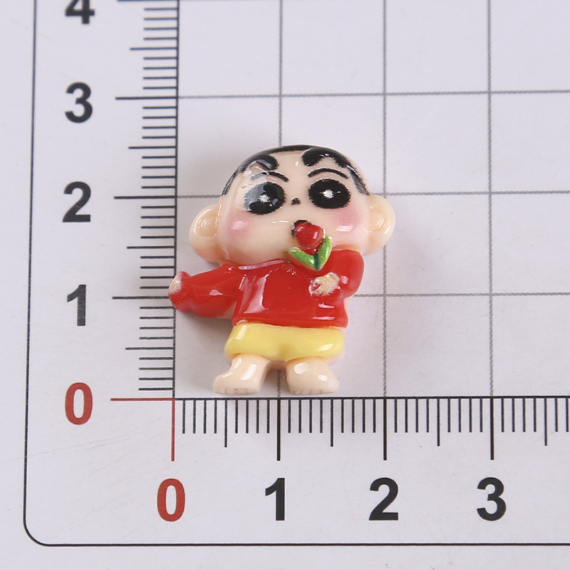 树脂配件手工头绳材料亮面卡通薯条小新男孩 diy奶油胶手机壳发夹|undefined