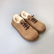 秋冬新款女士手工棉鞋森系复古头层磨砂牛皮羊毛保暖舒适大棉鞋女