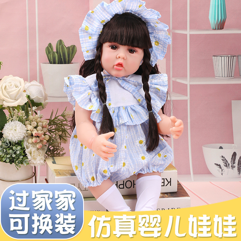 Muñeca de regalo Barbie realista renacida de 56 cm, juego de juguetes para niñas de goma suave, muñeca para niños.