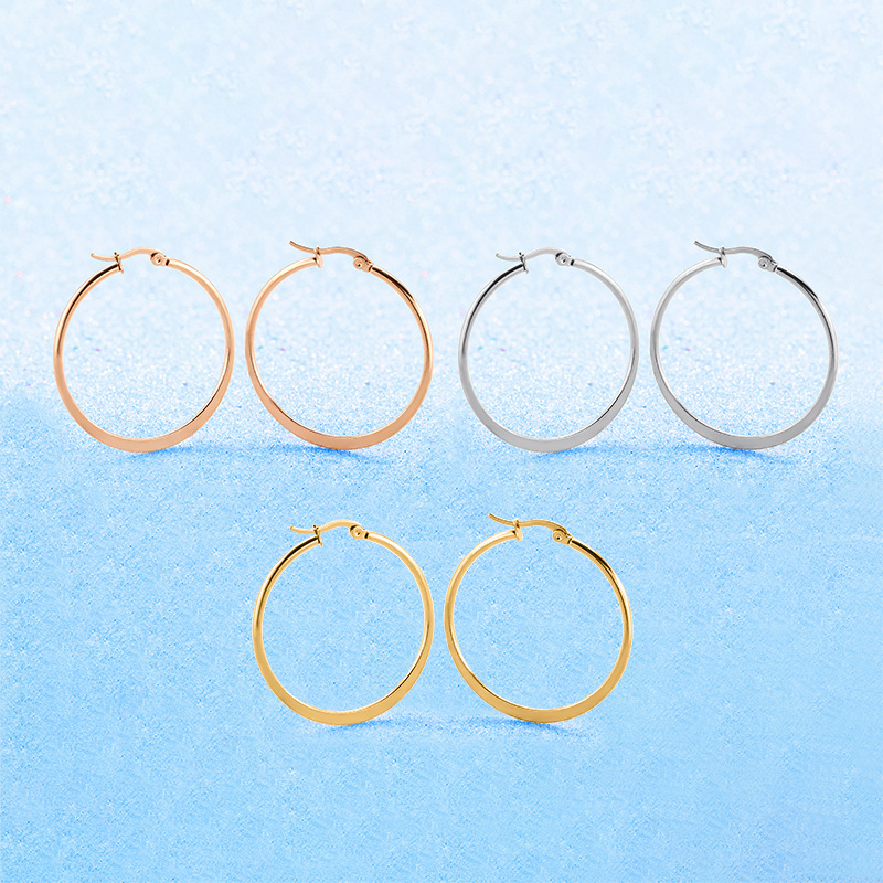 Fashionable matte glossy classic universal geometric earrings…