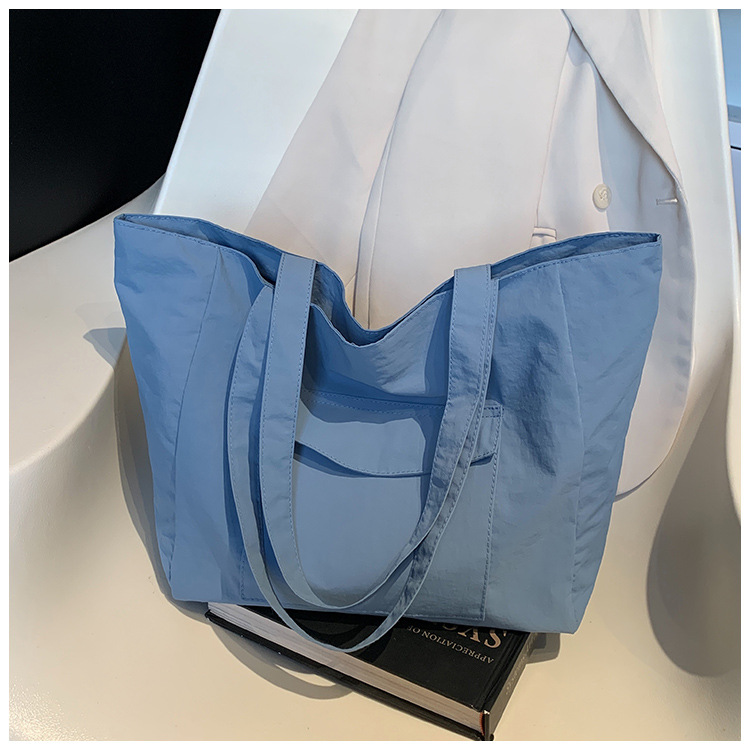 Cross-border laid-back style nylon bag for women 2025 new casual large-capacity shopping handbag, simple and lightweight single-shoulder bag undefined