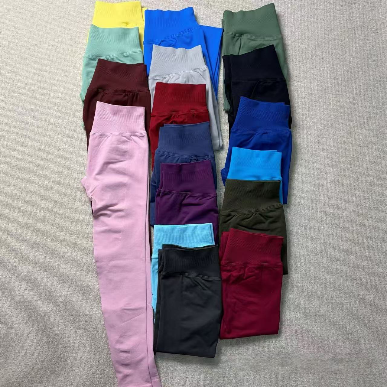 Pantalones de fitness dfyne Aliexpress ajustados, cintura plástica, caderas, pantalones deportivos sin costuras, Europa y América.