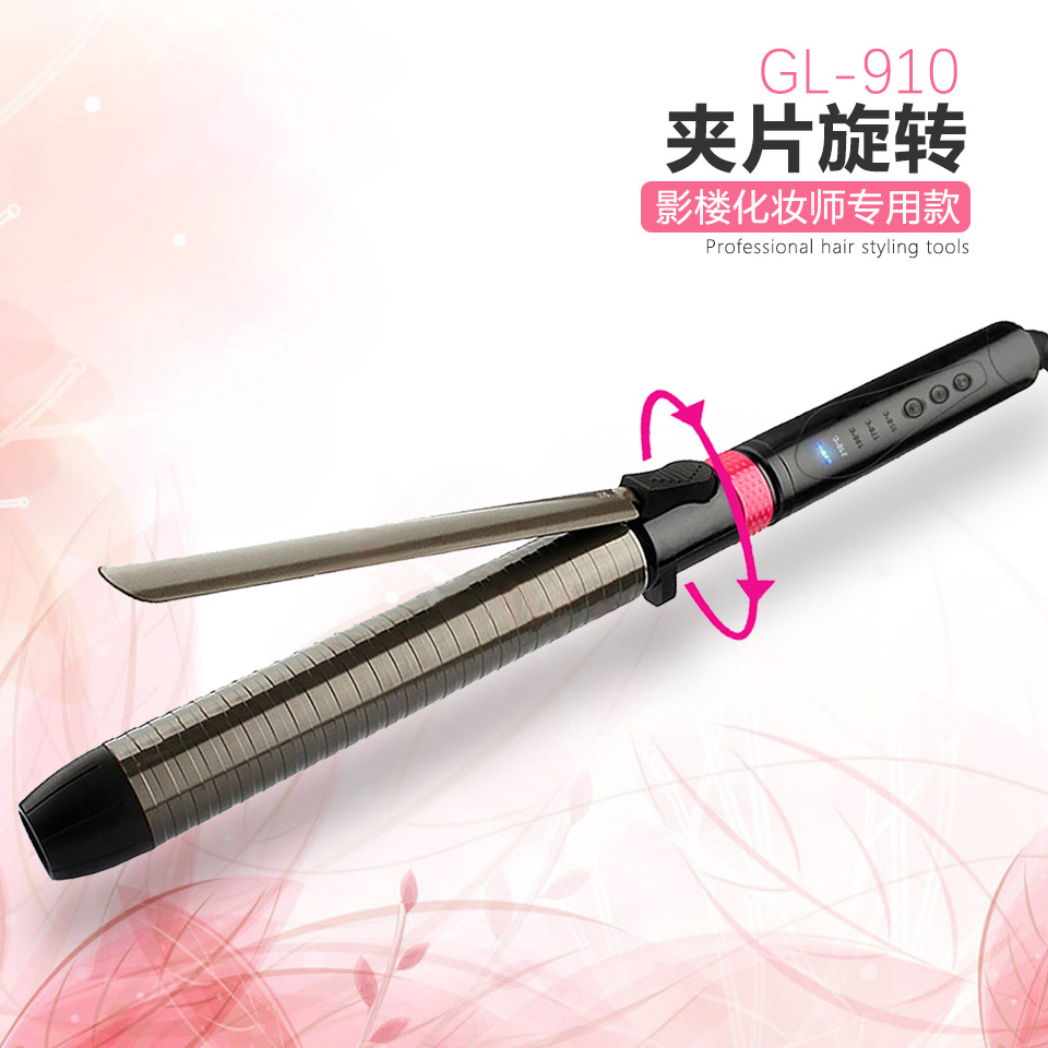 Cross-border manufacturers new 9mm curling iron foreign trade short hair rod clip 360 degree rotatable curling iron foreign trade