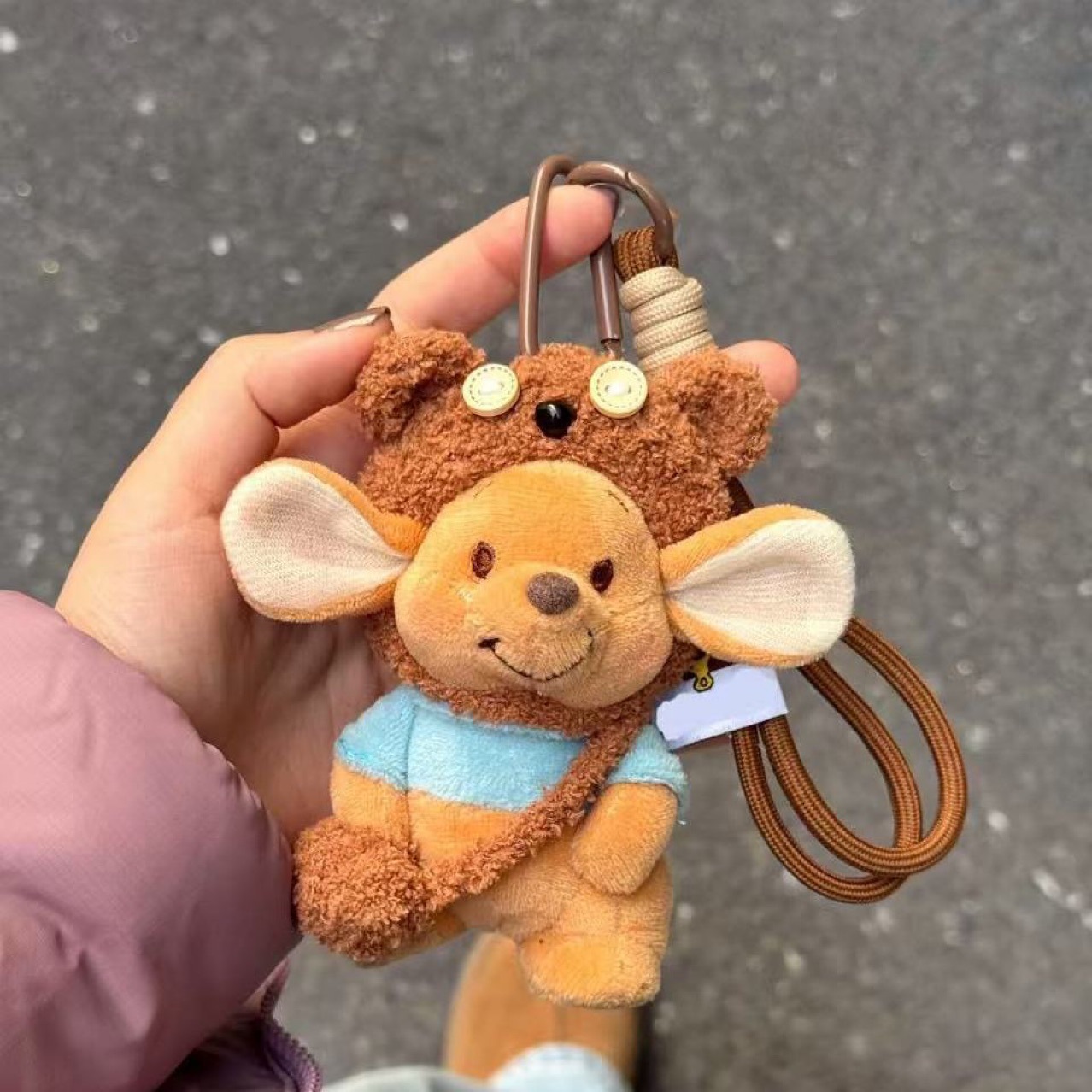 Canguro Xiaodou bolso de muñeca de felpa colgante llavero de coche para novia y novia regalo de cumpleaños muñeca Xiaodou
