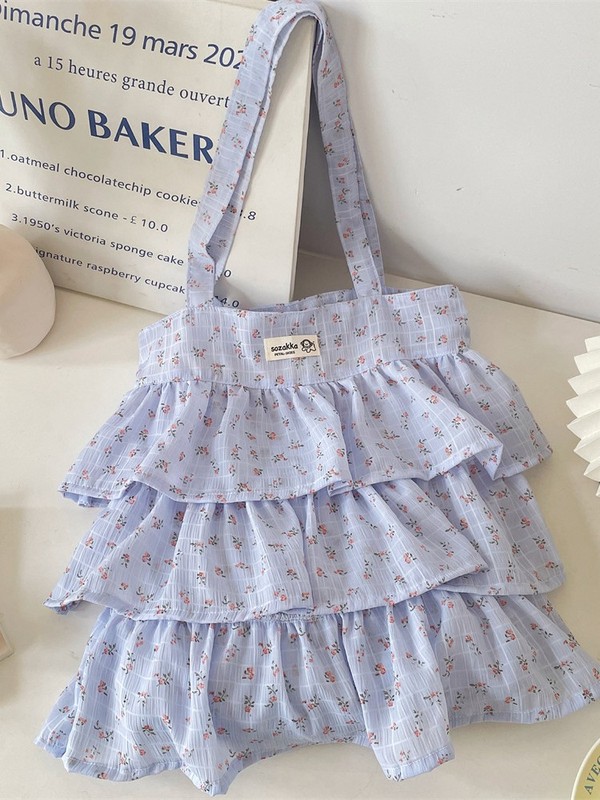 56271 フレッシュスイートショルダーバッグ女性 2025 夏の新ファッションショルダーバッグ美しいブロークンスカートキャンバスバッグ|undefined