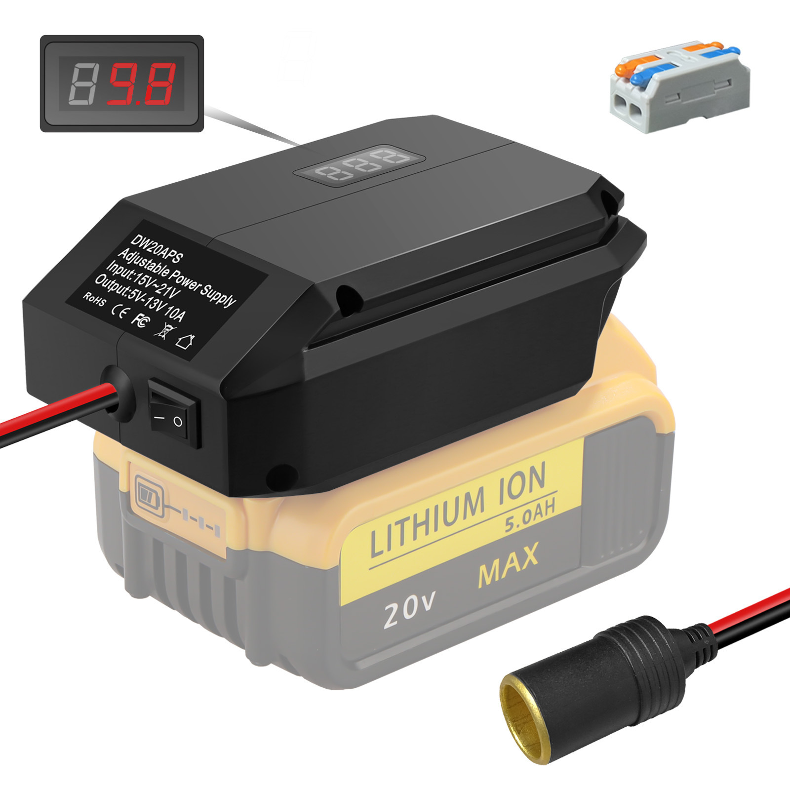 取电器适用工具电池调节器电工电气输出降压适配电源转换器5-13v