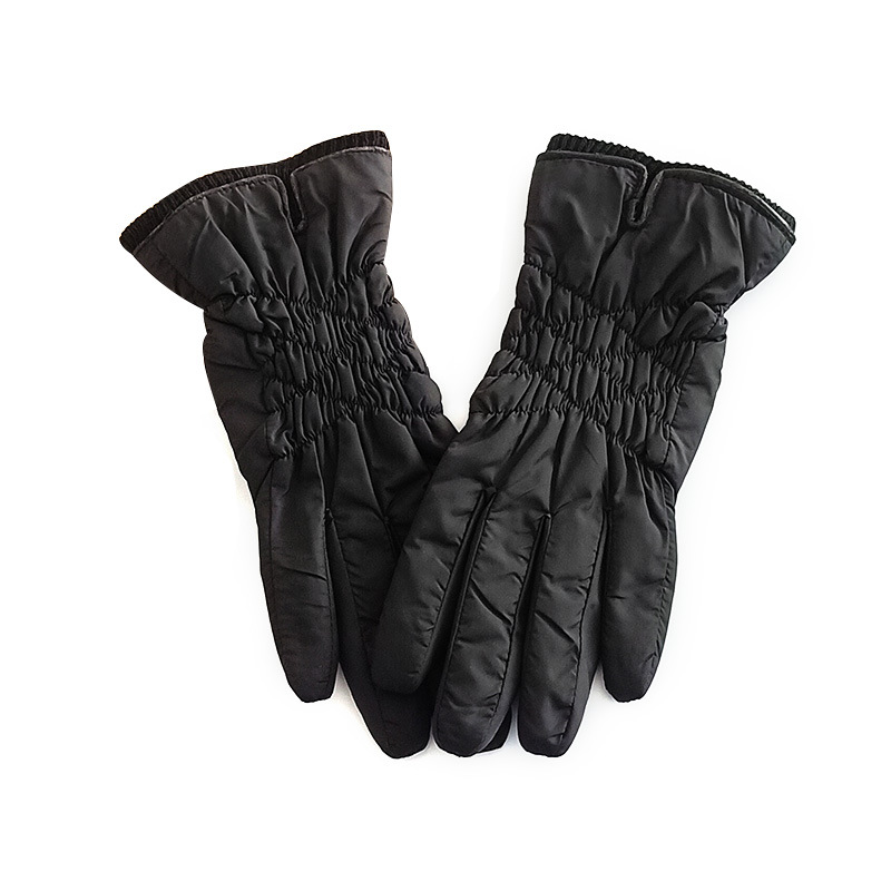 韩版时尚冬季现货分指手套女百搭纯色服饰羽绒布手套外贸保暖手套