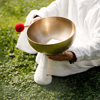 颂钵批发尼泊尔手工专业膝关节理疗铜钵薄款音疗SPA头部放松身体|ru