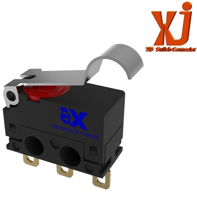 供应复位限位开关按钮 防水轻触 R型摆杆微动电源开关