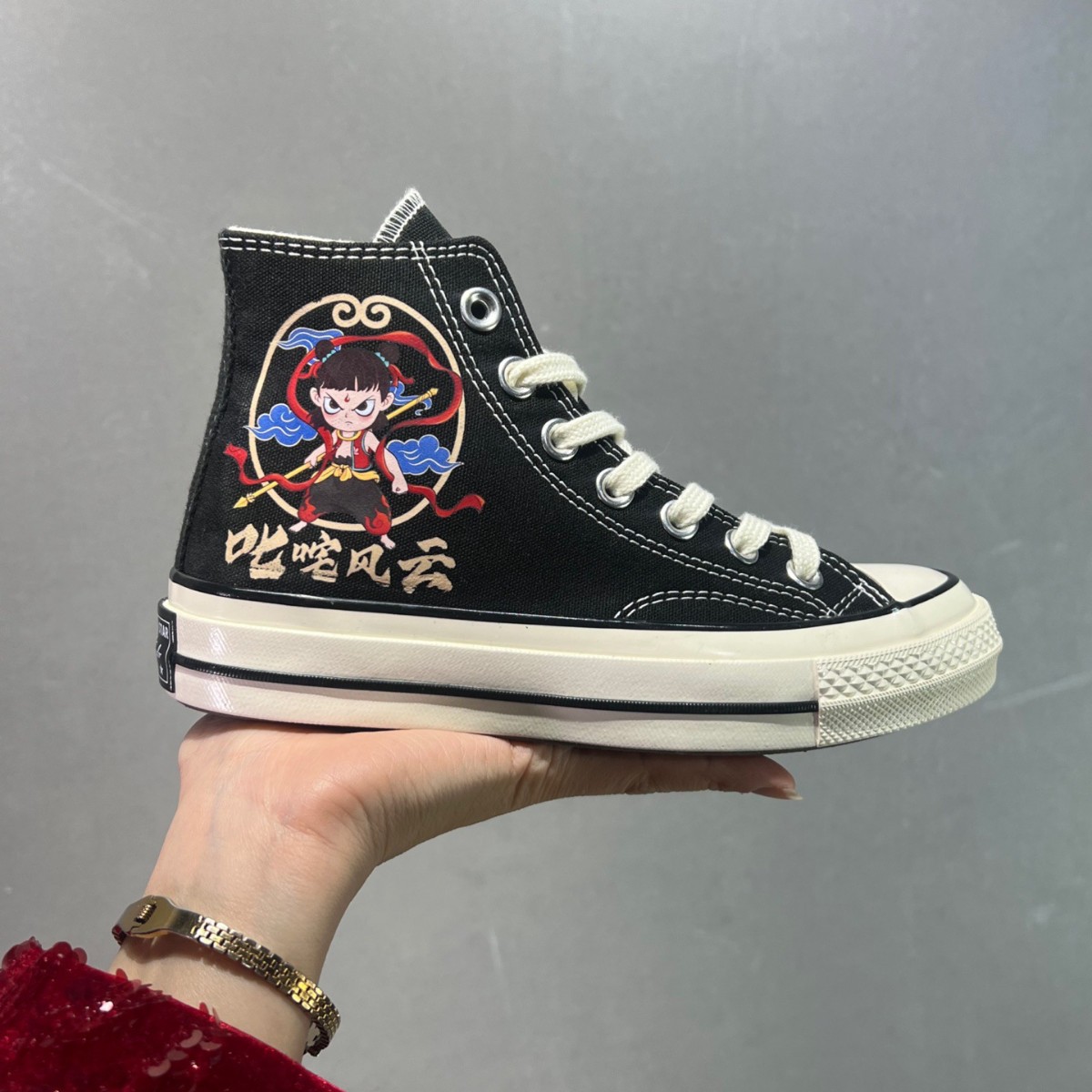 莆田1970s硫化鞋高帮动漫哪吒复古三星标男女百搭学生休闲情侣鞋