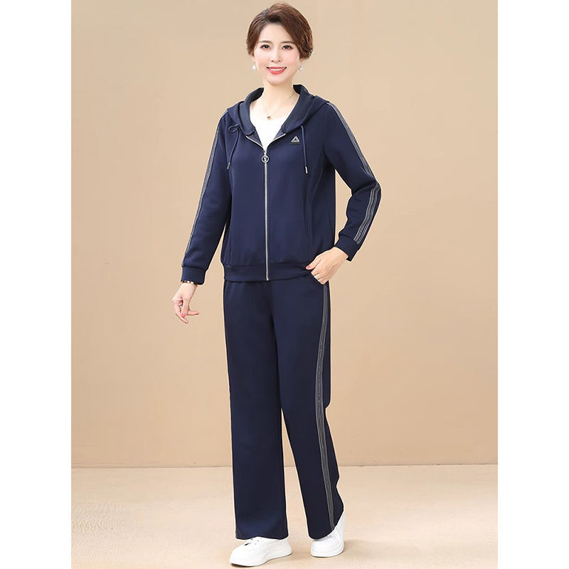 200斤高档大码运动服套装女2025新款中年妈妈宽松休闲两件套冬季|undefined