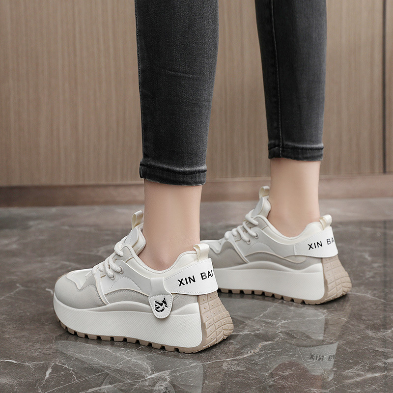 Women New Fashion Chunky Sneakers Women Autumn New Lace Up Casual Platform Sports Shoes Female Goth High Heels Sneakers_voghion.com