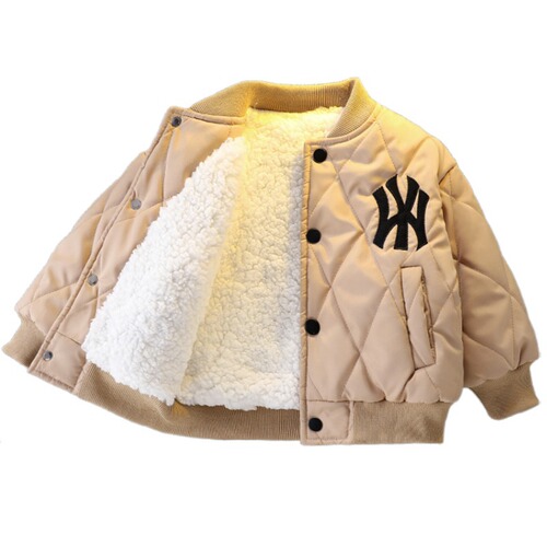Men's Winter Cozy Fleece Jacket Trendy Baby Boys Thick Baseball Jacket Medium Children Cotton Jacket Jacket Dropshipping