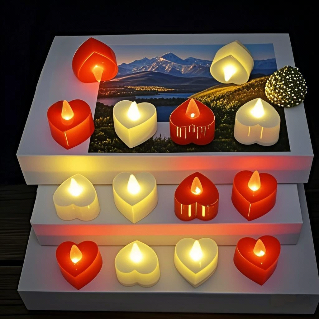 Электронная светодиодная свеча в форме сердца для дней рождения, признаний, предложения руки и сердца, декоративный светильник, мигающий, хит продаж на международном рынке
