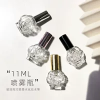Фабрика оптом спот парфюмерная бутылка разлив 10ml цветок небольшой распылитель стеклянная бутылка корпус 13 зуба алюминиевая насадка