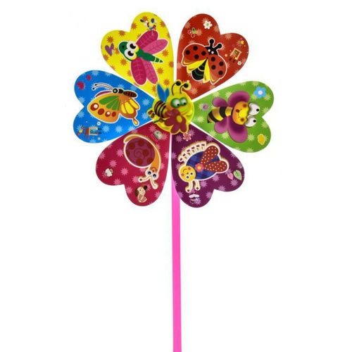 Children's cartoon colorful plastic windmill toy kindergarten gift outdoor activity park square stall push