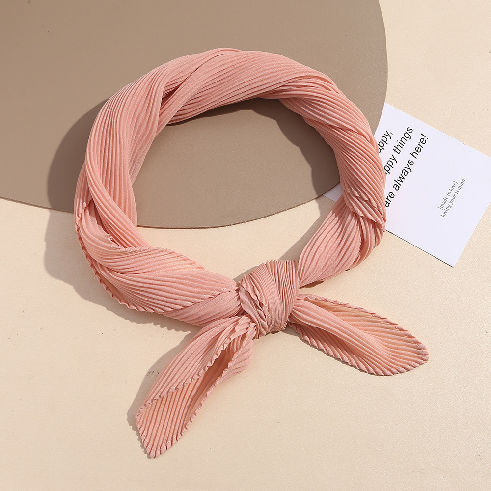 J40 クロスボーダー 無地 韓国風 小さな正方形スカーフ 春秋万能 エレガントでファッショナブルなオフィスウェア用シフォンスカーフ