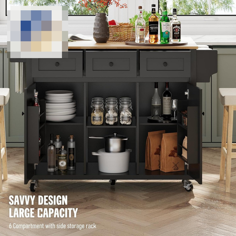 Restaurant Swivel Cart American Storage Cabinet Manufacturer Direct Sales Amazon Cross-Border Sideboard Kitchen Mobile Island