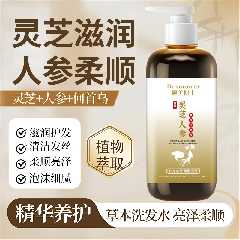Dr. Shuomei ganoderma ginseng champú jengibre polygon root extracto de hierba limpia y control de aceite fabricante de champú