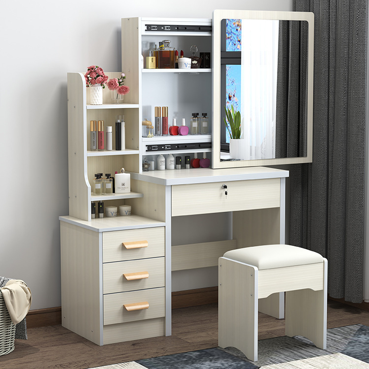 Mesa de maquillaje transfronteriza armario en un espejo push-pull venta caliente dormitorio simple moderno con armario de almacenamiento red comedor
