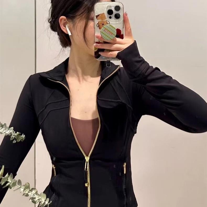 Lu In-Stock Short Stand-Collar Jacket Df Jacket Yoga Wear Slim-Fit Outerwear Top Running Women's Quick-Dry Clothing