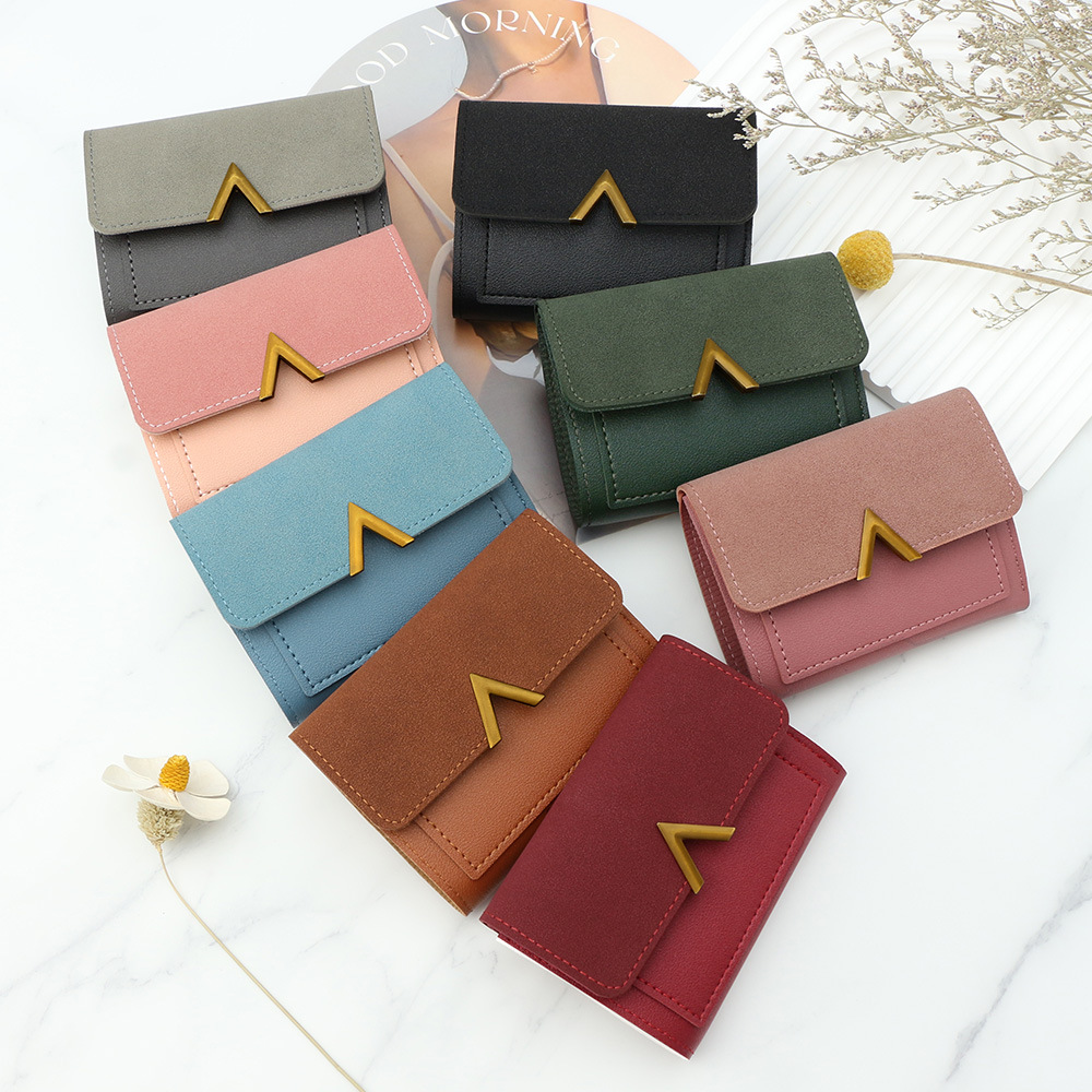 Nuevo estilo coreano de damas bolsas de tarjetas cortas bolsas pequeñas bolsas de tres plegadas bolsas de tarjetas de mujeres bolsas de tarjetas múltiples mini cubierta de tarjetas