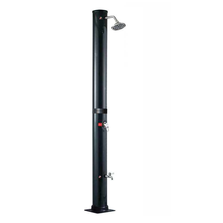 Columna de ducha alta para exteriores con energía solar, con triple cabezal de ducha, para jardín y uso en la playa.