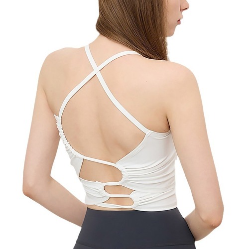 European and American sexy thin strip sport beauty back underwired bra shockproof running quick-drying shaping strap yoga bra backless top wearable