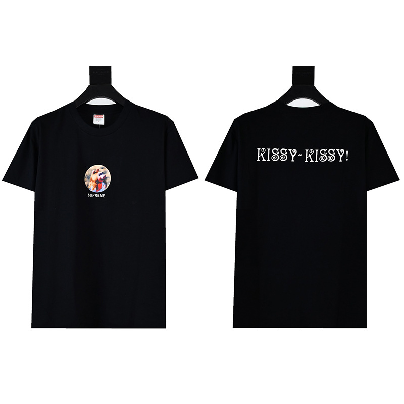 ヘビーウェイトクロスボーダー アメリカンファッション Supreme レタープリント Tシャツ BOX ラウンドネック 半袖 メンズ レディース ゆったり カジュアル Tシャツ 男女兼用