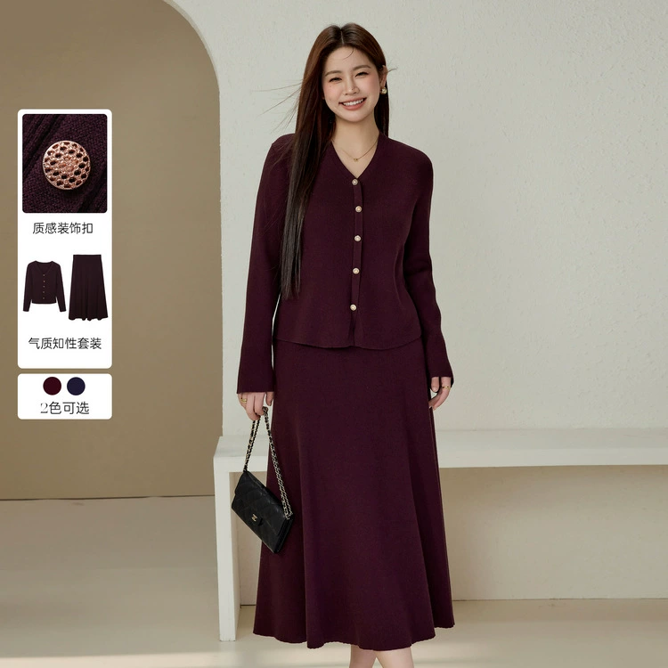 [Созерцание с коммутируным костюмом] Слепое шоу большой размер женщины нежный темперамент из двух частей толстый мм зимняя одежда новый