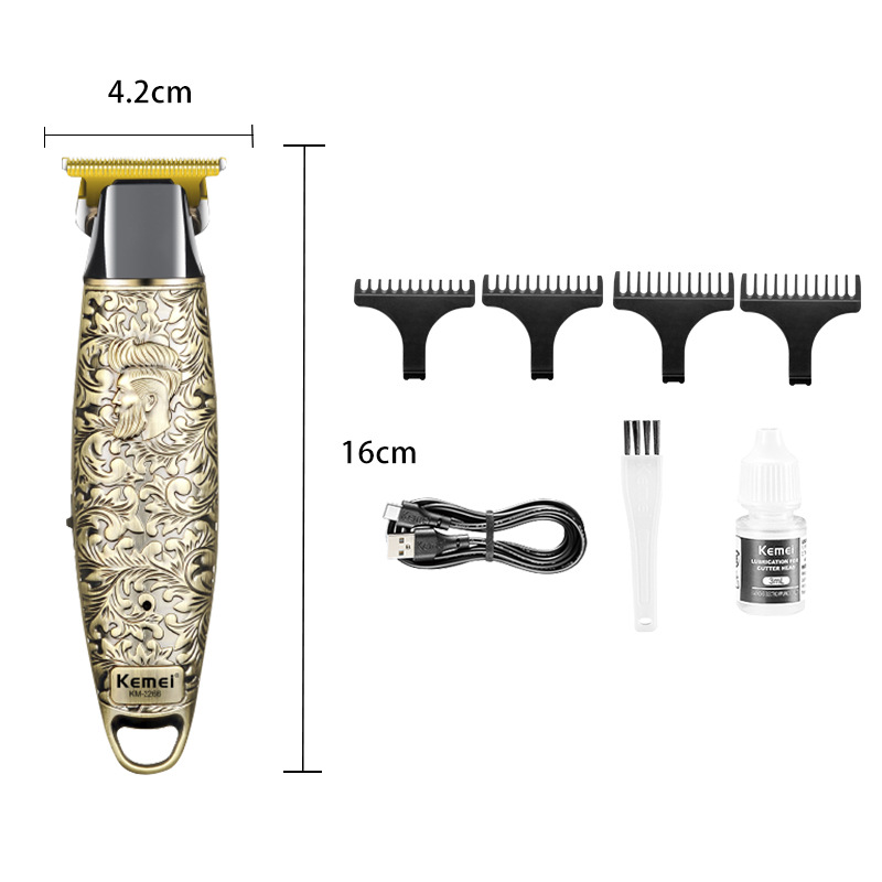 KM - 2266 tijeras eléctricas metálicas para salón de peluquería KME, tijeras metálicas de afeitar con cabeza de aceite, tijeras de corte de tallar, tijeras de empuje