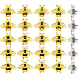 Cross-border in stock 20 Acrylic Yellow Bee Pushpins I-shaped Pins Wall Decoration Cork Fixed Metal Pushpins