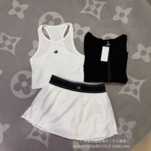 AL高版本螺纹背心+网球裙套装女2026夏季新款速干运动休闲三件套