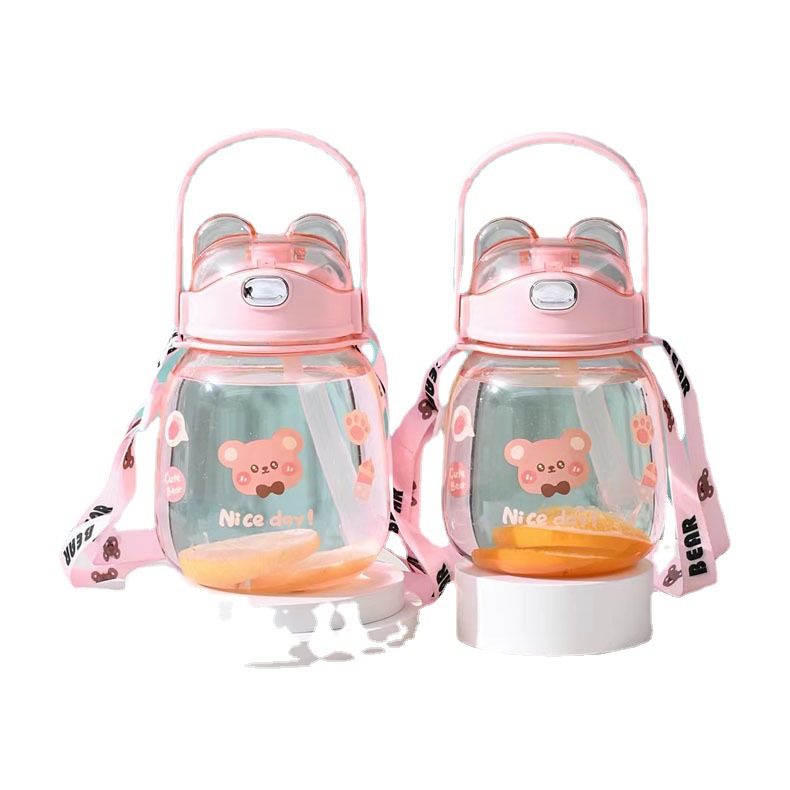 Fábrica al por mayor Tongxin lindo oso vientre taza 1300ml Gran Caldera conveniente Correa mango red taza roja