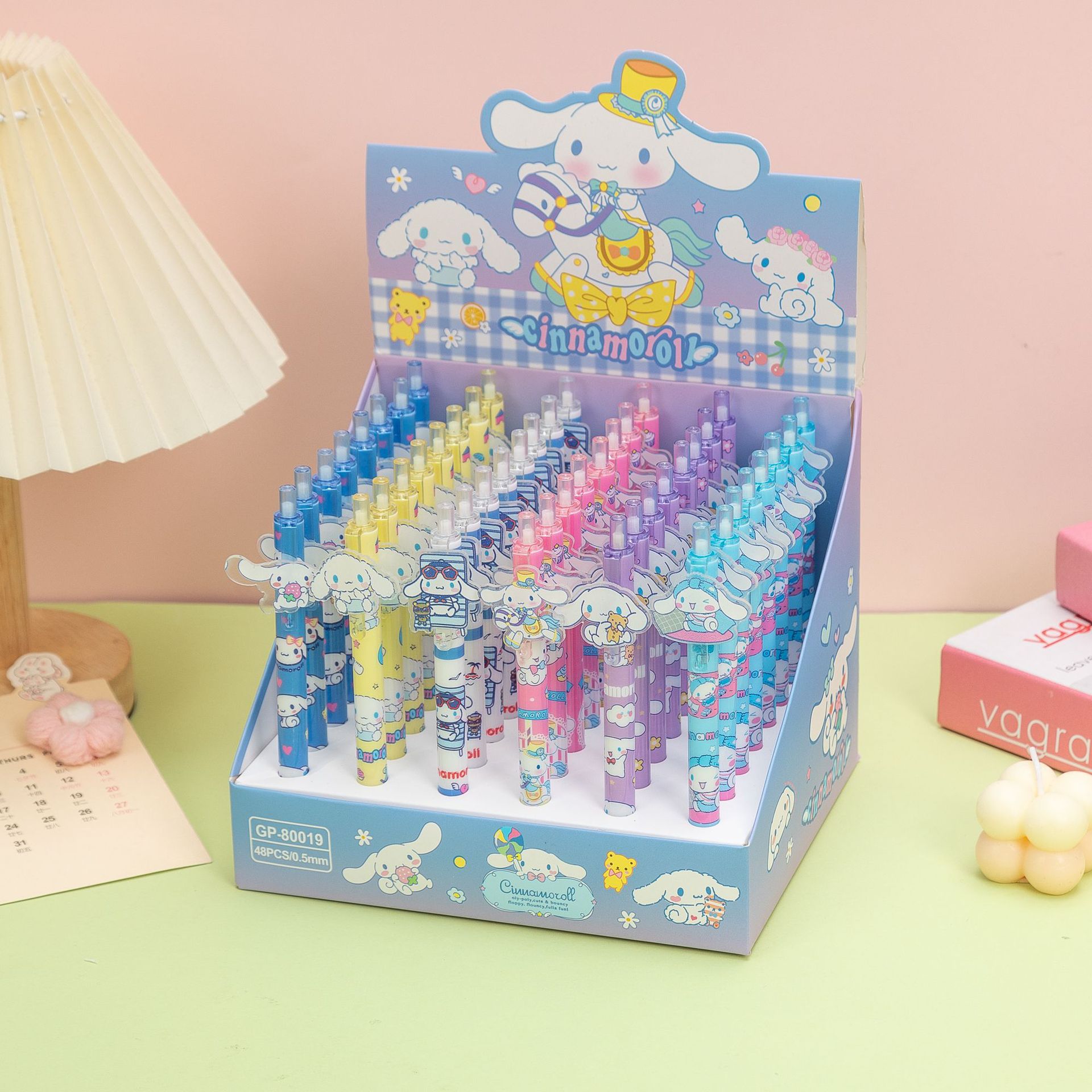 Parche de dibujos animados Bolígrafo de góner de prensa Bolígrafo negro Bolígrafo de firma de escritura de examen de estudiante en caja