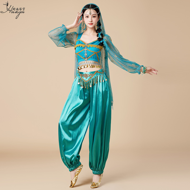 Halloween Princess Jasmine cosplay stage costume Indian dance performance costume belly dance suit wholesale