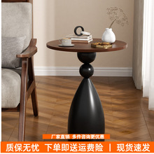 中古风客厅沙发实木边几角几法式复古卧室设计感边桌床头柜小桌子