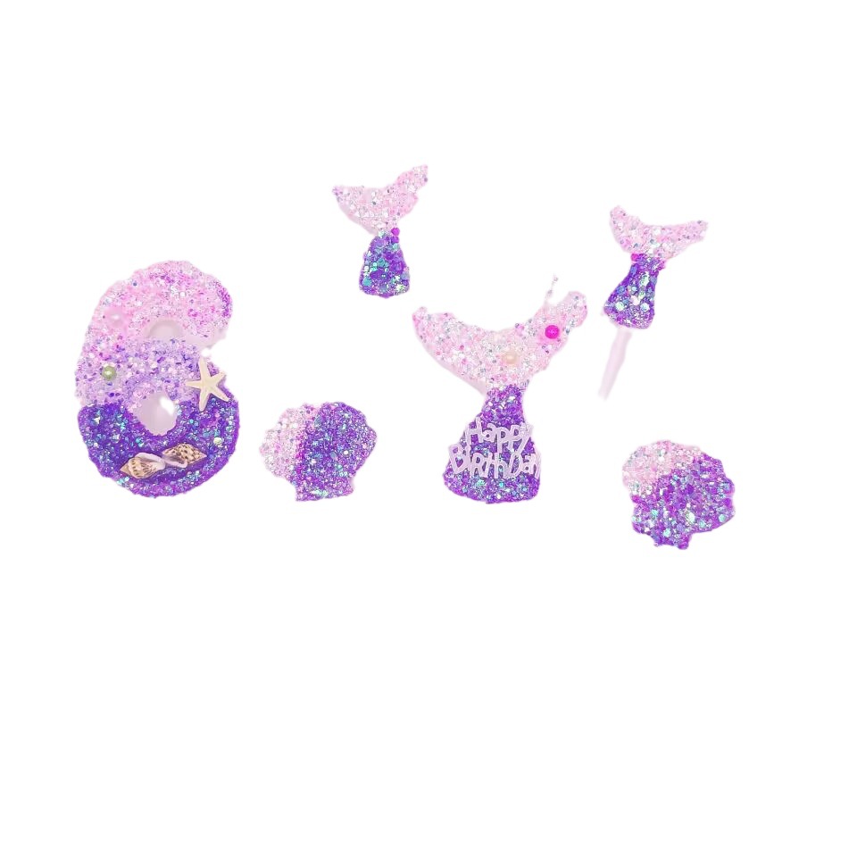 Creativa nueva sirena tema cumpleaños vela traje decoración de la torta Amazon Venta caliente partido fabricante original