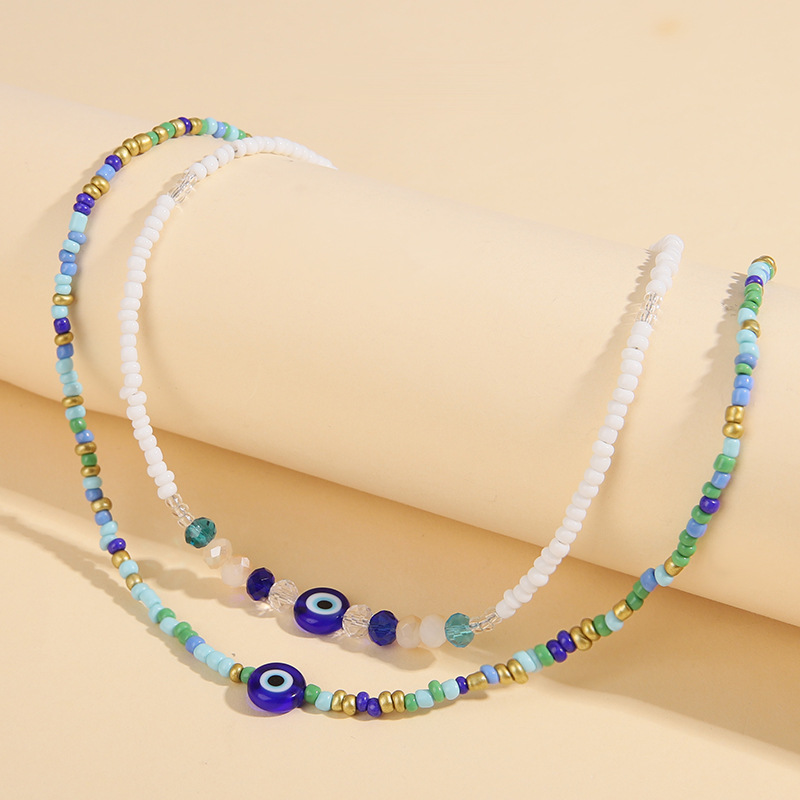 Necklace Classification Fashion Devil's Eye Beaded Irregular Women's Necklace 1 Piece