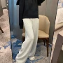 高腰宽松秋冬加厚阔腿裤