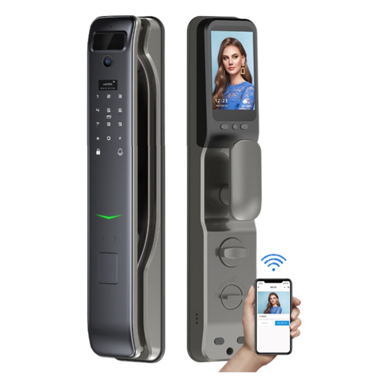 Cerradura inteligente para puerta antirrobo automática - Con huella dactilar, cámara de graffiti, cerradura de contraseña electrónica - Suministro especial para comercio electrónico transfronterizo