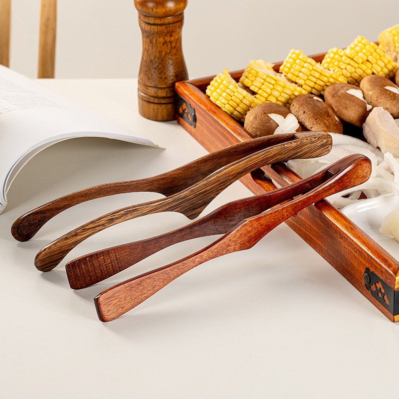 Nanmu Food Tongs Sushi Tongs Food Restaurant Buffet Barbecue Tongs Bread Tongs Food Tongs Manufacturer Wholesale Logo